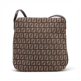 Fendi-Sac à bandoulière en cuir Fendi Zucchino Mamma Bucket Baguette-Marron