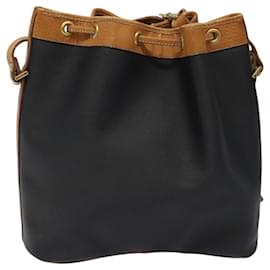 Christian Dior-Christian Dior Shoulder Bag PVC Black Gold Auth BA934-Black,Golden