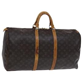 Louis Vuitton-LOUIS VUITTON Monogram Keepall 55 Boston Bag M41424 LV Auth BD1897-Monogram