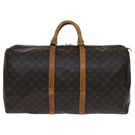 Louis Vuitton-LOUIS VUITTON Monogram Keepall 55 Boston Bag M41424 LV Auth BD1897-Monogram