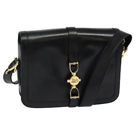 Céline Borsa a spalla CELINE in pelle nera e oro Auth mr1261 Nero D'oro