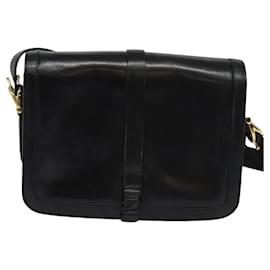 Céline-CELINE Shoulder Bag Leather Black Gold Auth mr1261-Black,Golden