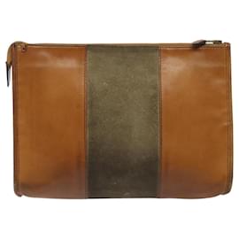 Christian Dior-Christian Dior Clutch Bag Leather Brown Auth nb312-Brown
