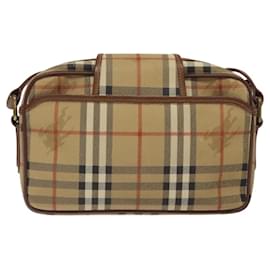 Autre Marque-Burberrys Nova Check Shoulder Bag PVC Beige Gold Auth MY190-Beige,Golden