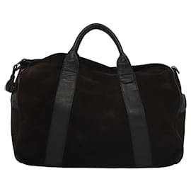 Autre Marque-BOTTEGA VENETA Hand Bag Suede Black Auth bs24095-Black