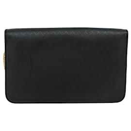 Christian Dior-Christian Dior Honeycomb Canvas Chain Shoulder Bag Black Gold Auth 116807-Black,Golden