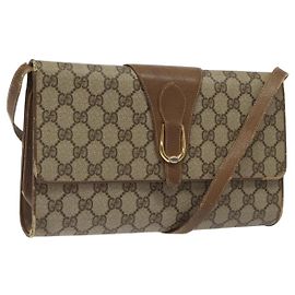 Borsa a spalla GUCCI GG Supreme PVC Beige Oro Auth BD1873 Beige D'oro