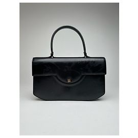 Bolsa de couro preta vintage Givenchy 4G Preto