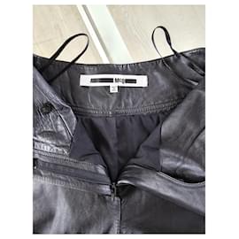 Alexander Mcqueen-Alexander McQueen trousers, leather trousers-Black
