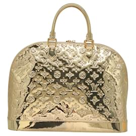 Louis Vuitton-LOUIS VUITTON Monogram Miroir Alma GM Hand Bag Gold Dore M95274 LV Auth EC361A-Golden,Other