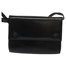 Céline-CELINE Shoulder Bag Leather Black Auth BD1219-Black