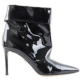 Paul Andrew Black patent leather boots Black
