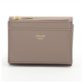 Céline-Celine Compact Tri-Fold Wallet-Beige