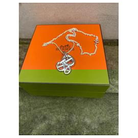 Hermès-Hermès anchor chain necklace-Silvery