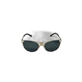 Versace Medusa Sonnenbrille aus blauem Metall Blau