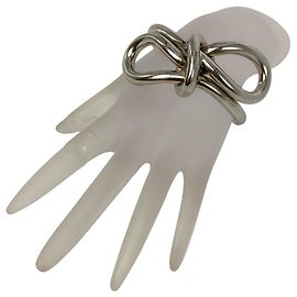 Balenciaga Silver Fall Winter 2013 Bow Tie Knot Cuff Bracelet Silvery