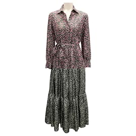 Autre Marque-La DoubleJ Black / Pink Multi Edition 20 Bellini Floral Silk Maxi Dress-Multiple colors