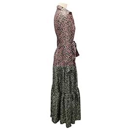 Autre Marque-La DoubleJ Black / Pink Multi Edition 20 Bellini Floral Silk Maxi Dress-Multiple colors