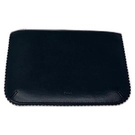 Chloé Piccola Pochette Bicolor Leather Clutch Black White Black White