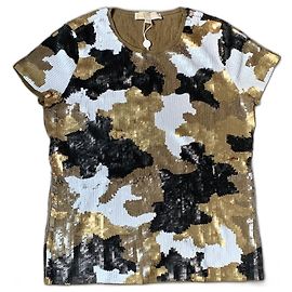 Michael Kors Top à sequins multicolore camouflage Multicolore