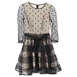 Red Valentino- RED Valentino Polka Dot mini Tulle Dress in Black Polyester-Black