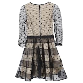 Red Valentino- RED Valentino Polka Dot mini Tulle Dress in Black Polyester-Black