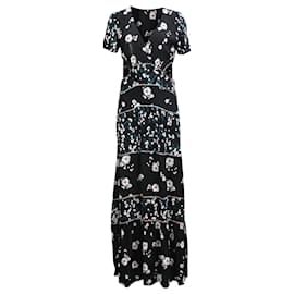 Ba&Sh-Ba&sh Floral Print Blush Noir Maxi Dress in Black Viscose-Other