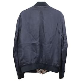 Fendi-Fendi Reversible Bomber Jacket in Blue Silk-Blue