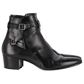 Saint Laurent-Saint Laurent Blake Ankle Boots In Black Leather-Black