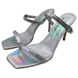 Autre Marque-BETTINA VERMILLON Sandals T.EU 37 Leather-Silvery