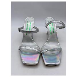 Autre Marque-BETTINA VERMILLON Sandals T.EU 37 Leather-Silvery