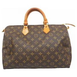 Louis Vuitton-Louis Vuitton Monogram Speedy 35 Handbag-Brown