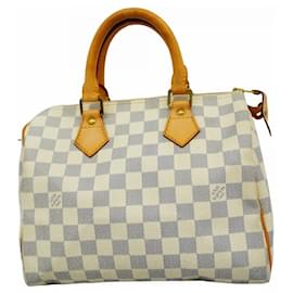 Louis Vuitton-Louis Vuitton Damier Azur Speedy 25 Handbag-White