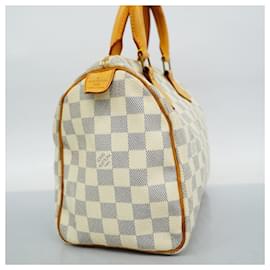 Louis Vuitton-Louis Vuitton Damier Azur Speedy 25 Handbag-White