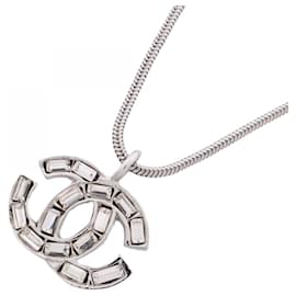 Chanel-Chanel Silver Necklace with Rhinestone-Silvery