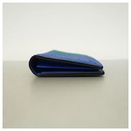 Louis Vuitton-Louis Vuitton Long Wallet Monogram Neon Portefeuille Brazza-Blue,Green