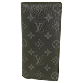 Louis Vuitton-Louis Vuitton Long Wallet Monogram Eclipse Portefeuille Brazza-Black