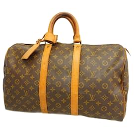 Louis Vuitton-Louis Vuitton Monogram Keepall 45 Boston Bag-Brown