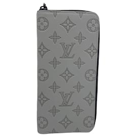 Louis Vuitton-Louis Vuitton Long Wallet Monogram Shadow Zippy Vertical-Brown