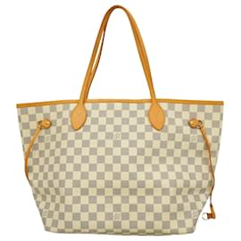 Louis Vuitton-Louis Vuitton Damier Azur Neverfull MM Tote Bag-Brown
