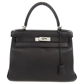 Hermès-Hermes Kelly 28 Handbag-Black