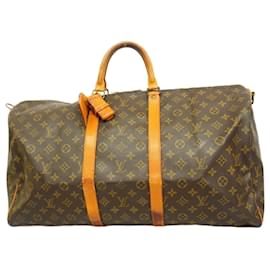 Louis Vuitton-Louis Vuitton Boston Bag Monogram Keepall Bandouliere 55-Brown