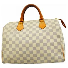 Louis Vuitton-Louis Vuitton Damier Azur Speedy 30 Handbag-White