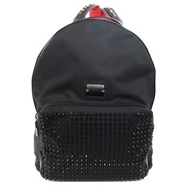 Nylon-Rucksack mit Nieten von Christian Louboutin Schwarz