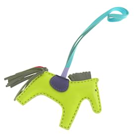 Hermès-Hermes Rodeo Charm PM Keychain-Pink,Green,Yellow