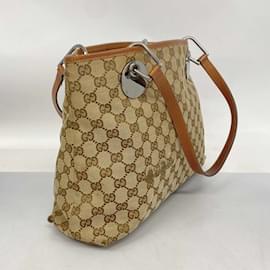 Gucci-Gucci Brown Canvas Tote Bag-Brown