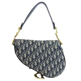Christian Dior-Christian Dior Trotter Pattern Handbag-Navy blue