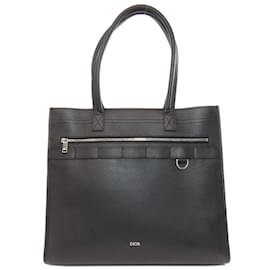 Christian Dior-Christian Dior Black Calfskin Tote Bag-Black