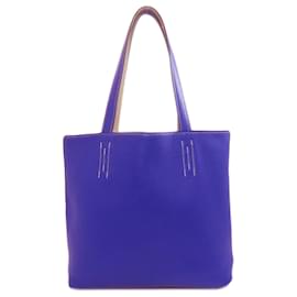 Hermès-Sac tote réversible Hermes Double Sens 36-Bleu