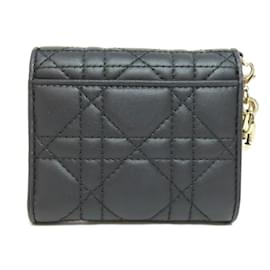 Christian Dior-Christian Dior Lady Compact Bi-fold Wallet-Black